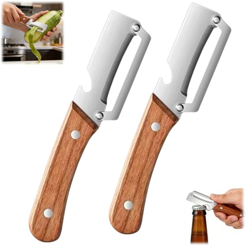 Woodworking Hobby - Овощечистка из нержавеющей стали с деревянной